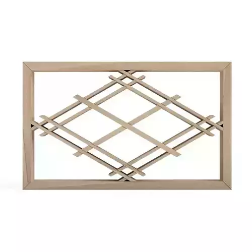 Futaewaribishi wooden frame with diamond pattern 3D print model