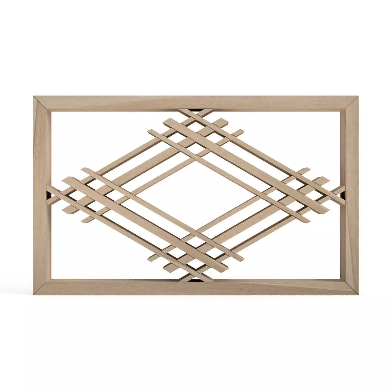 Komochibishi wooden frame with diamond pattern 3D print model