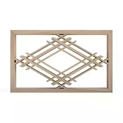 Komochibishi wooden frame with diamond pattern 3D print model