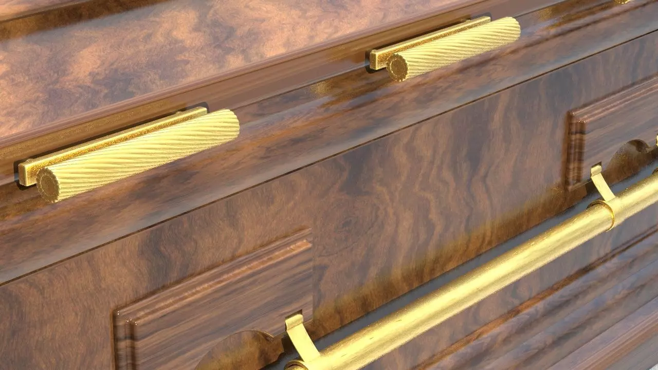 Coffin wooden chest 3D model_0