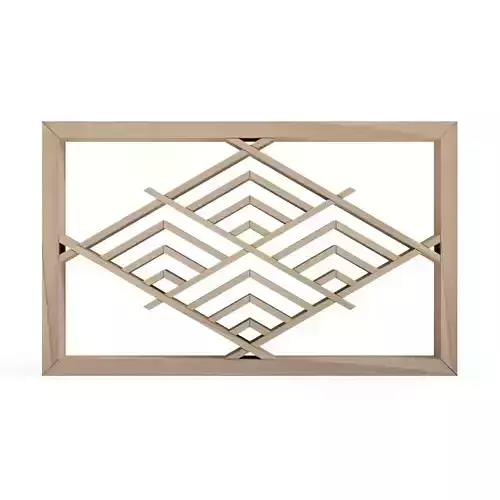 Seigaihabishi wooden frame with geometric design 3D print model