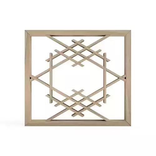 Waribishikikko wooden frame with geometric design 3D print model