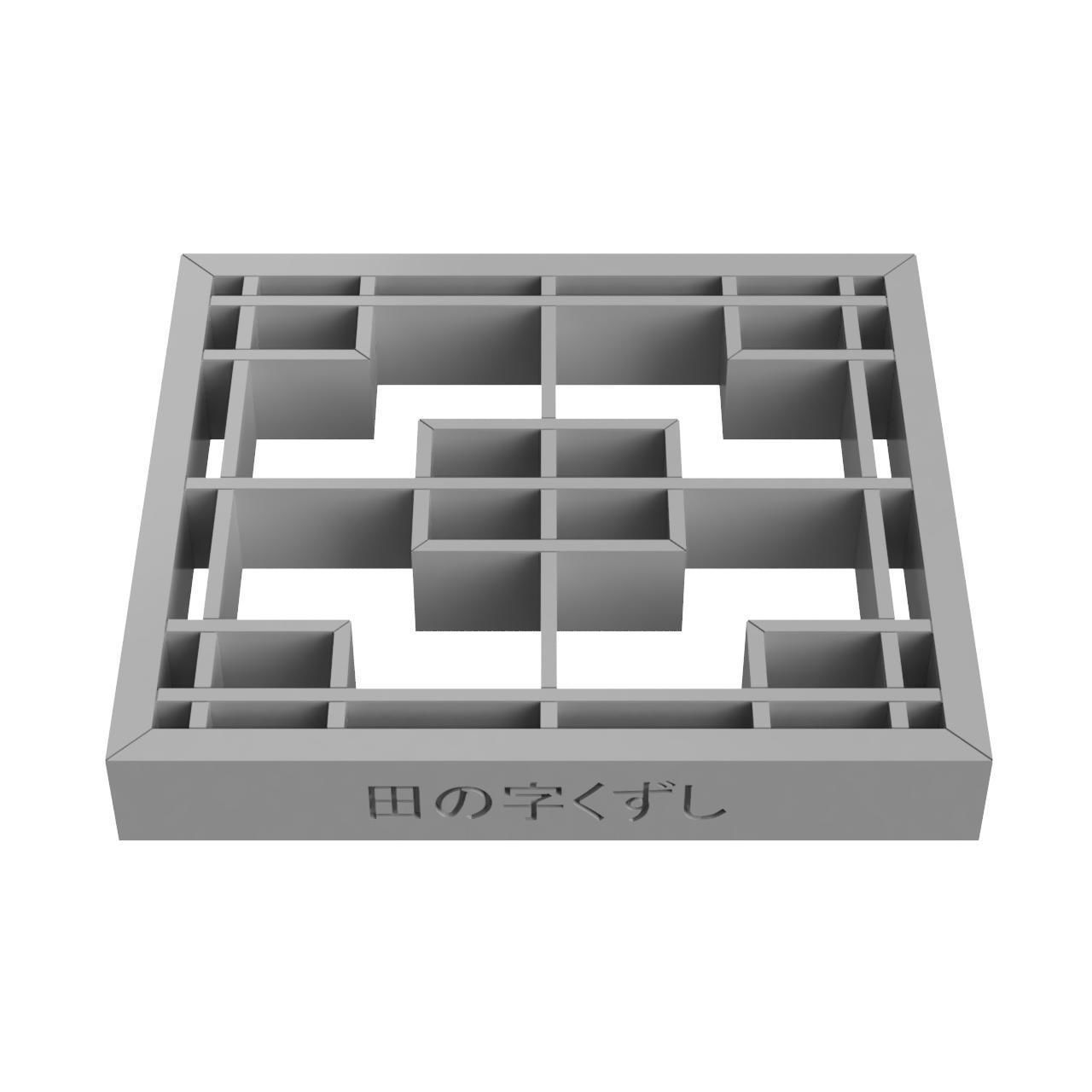 Tanojikuzushi art deco window frame - benjamin moore 3D print model_3