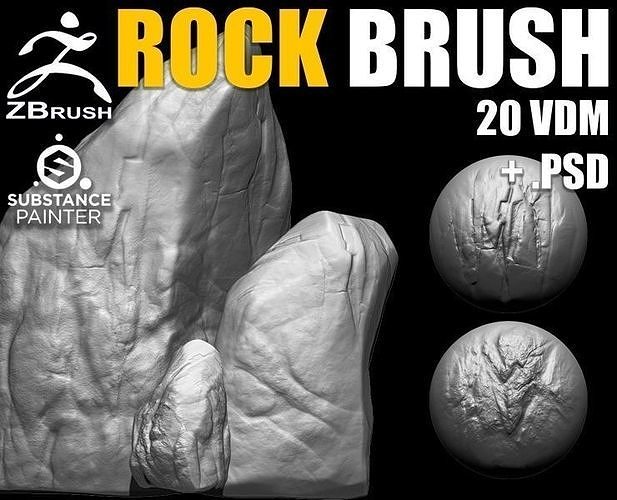 Rock and Stone Brushes for ZBrush 3D model