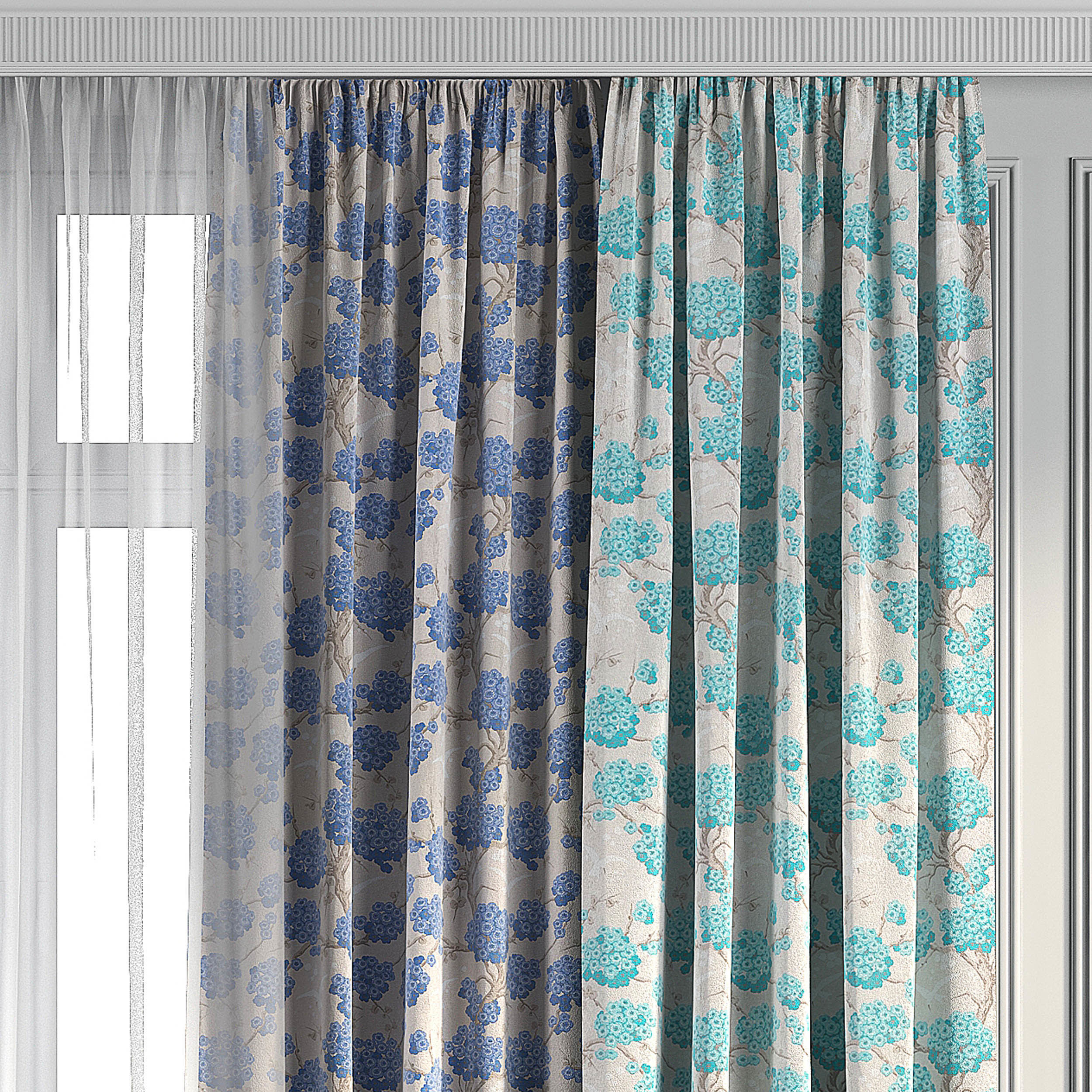 Curtain Set 100 3D model_1