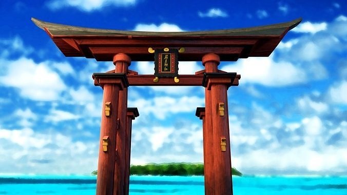 Itsukushima Tori Gate 3D model