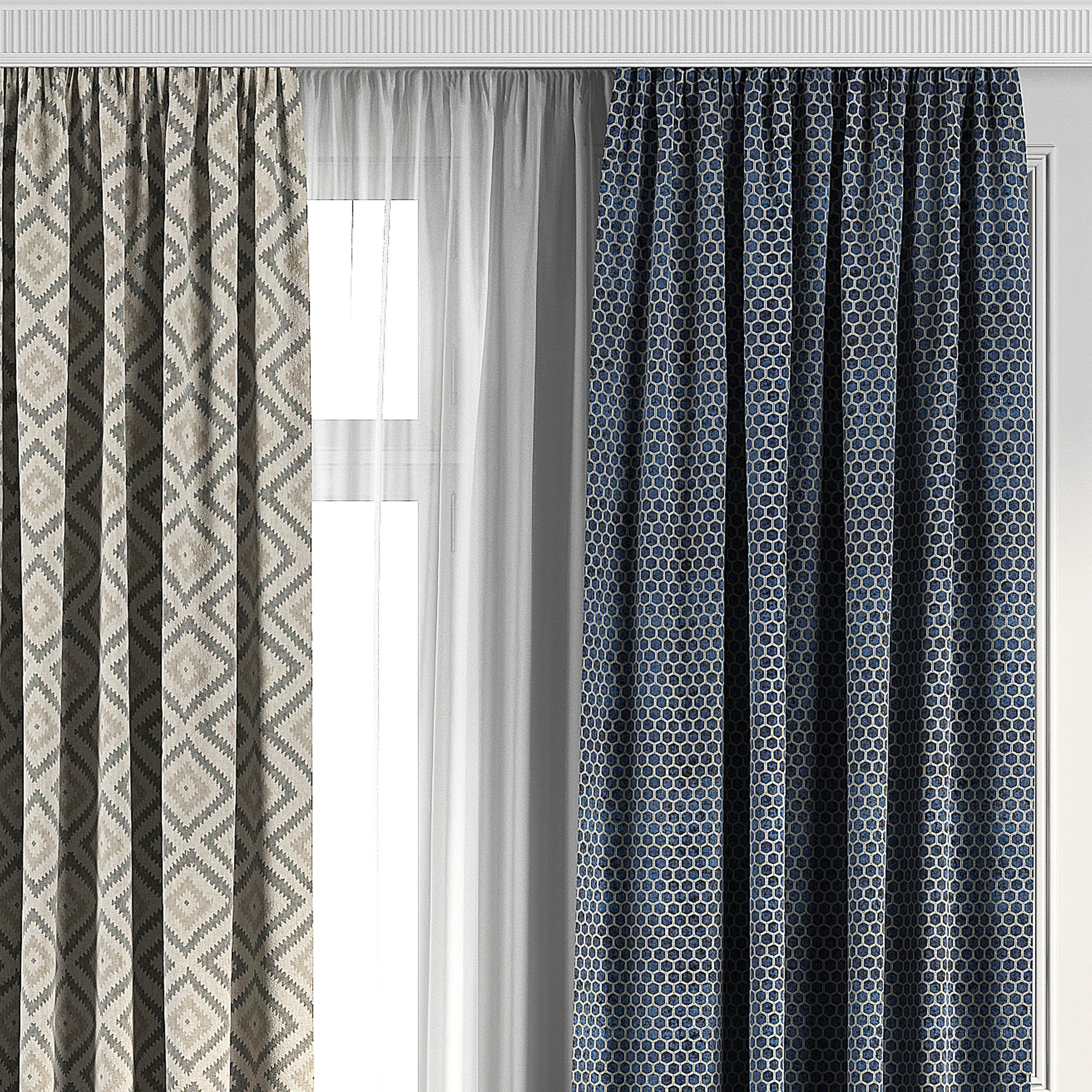 Curtain Set 101 3D model_1