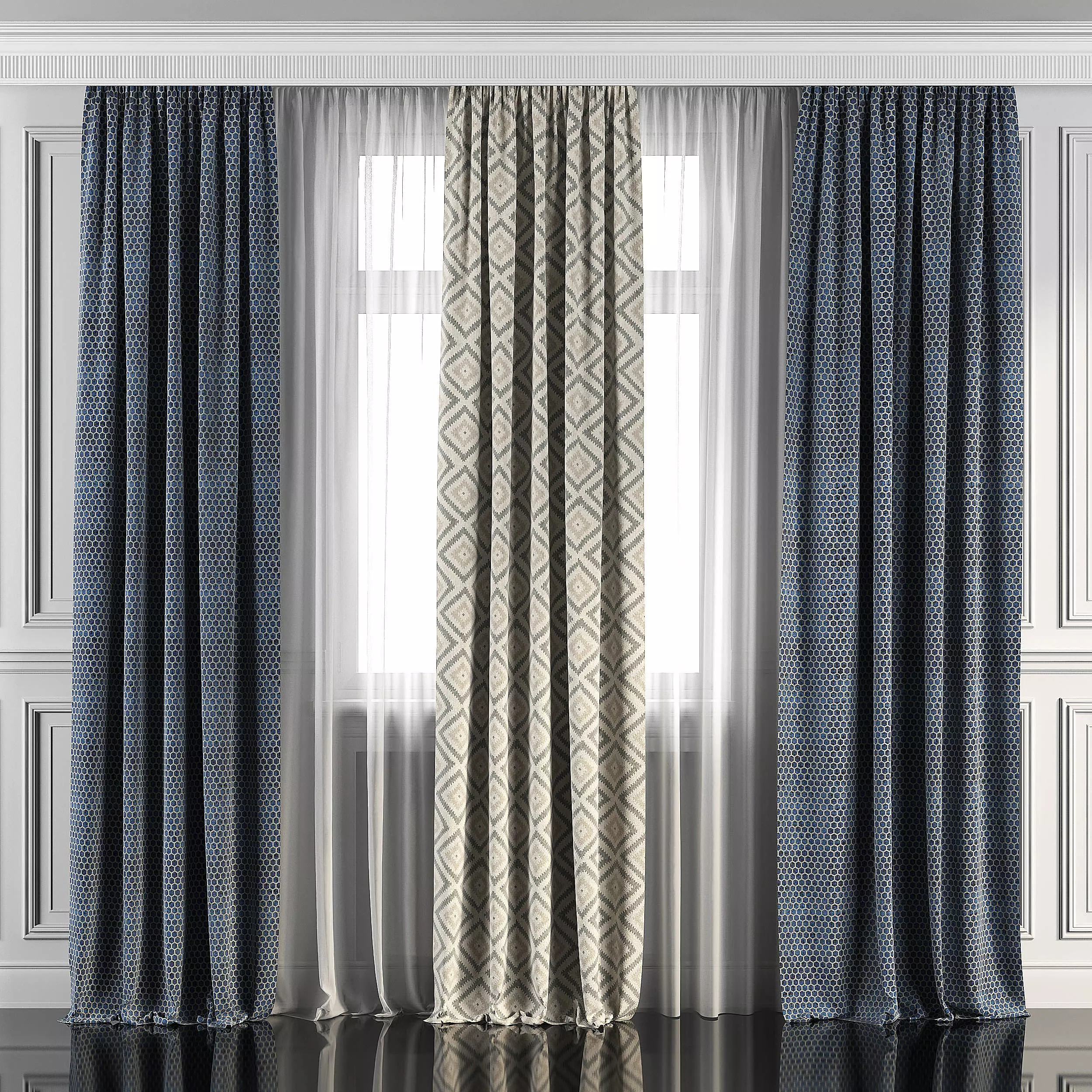 Curtain Set 101 3D model_0