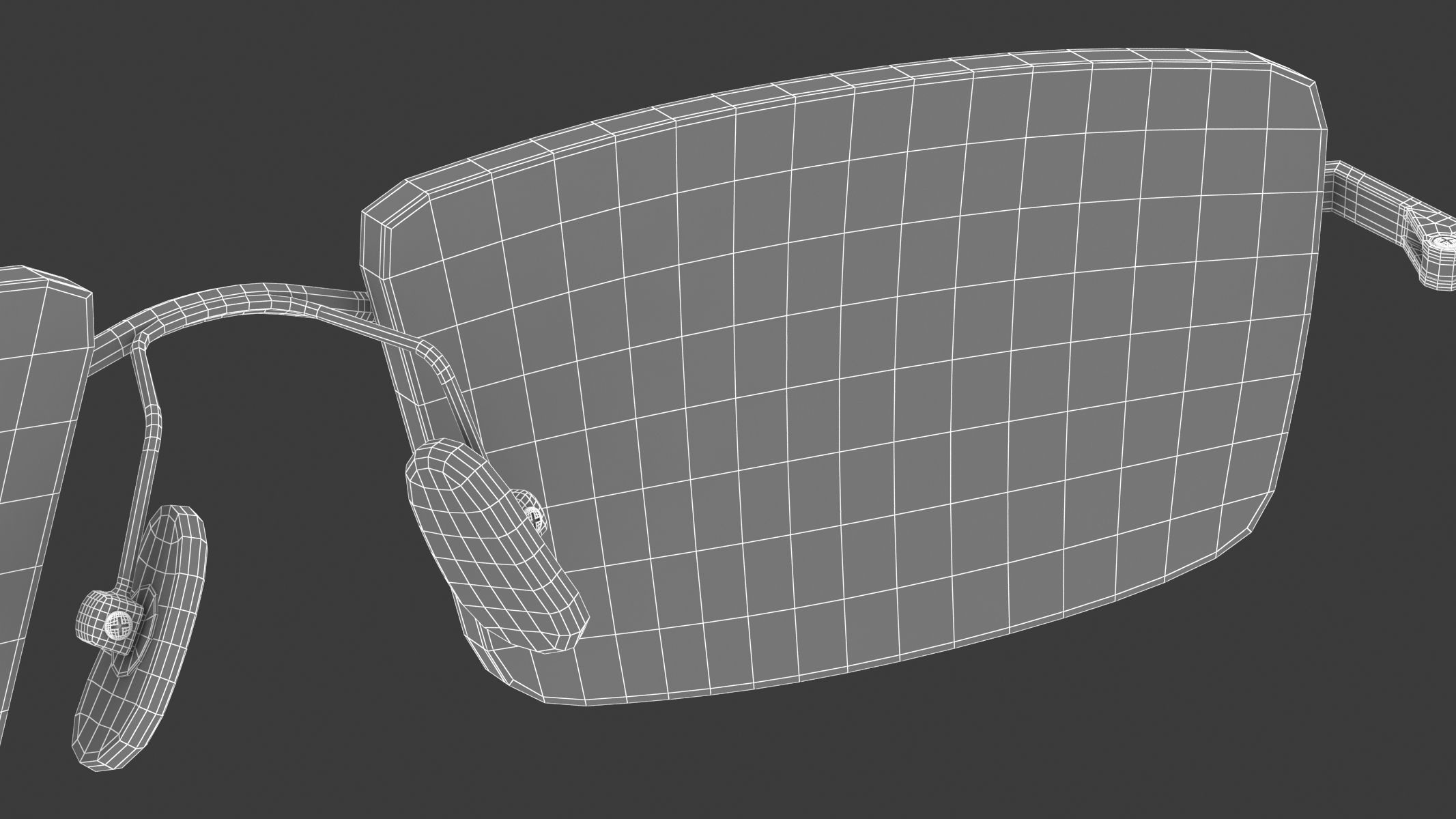 Rectangular Rimless Eyeglasses 3D model_18