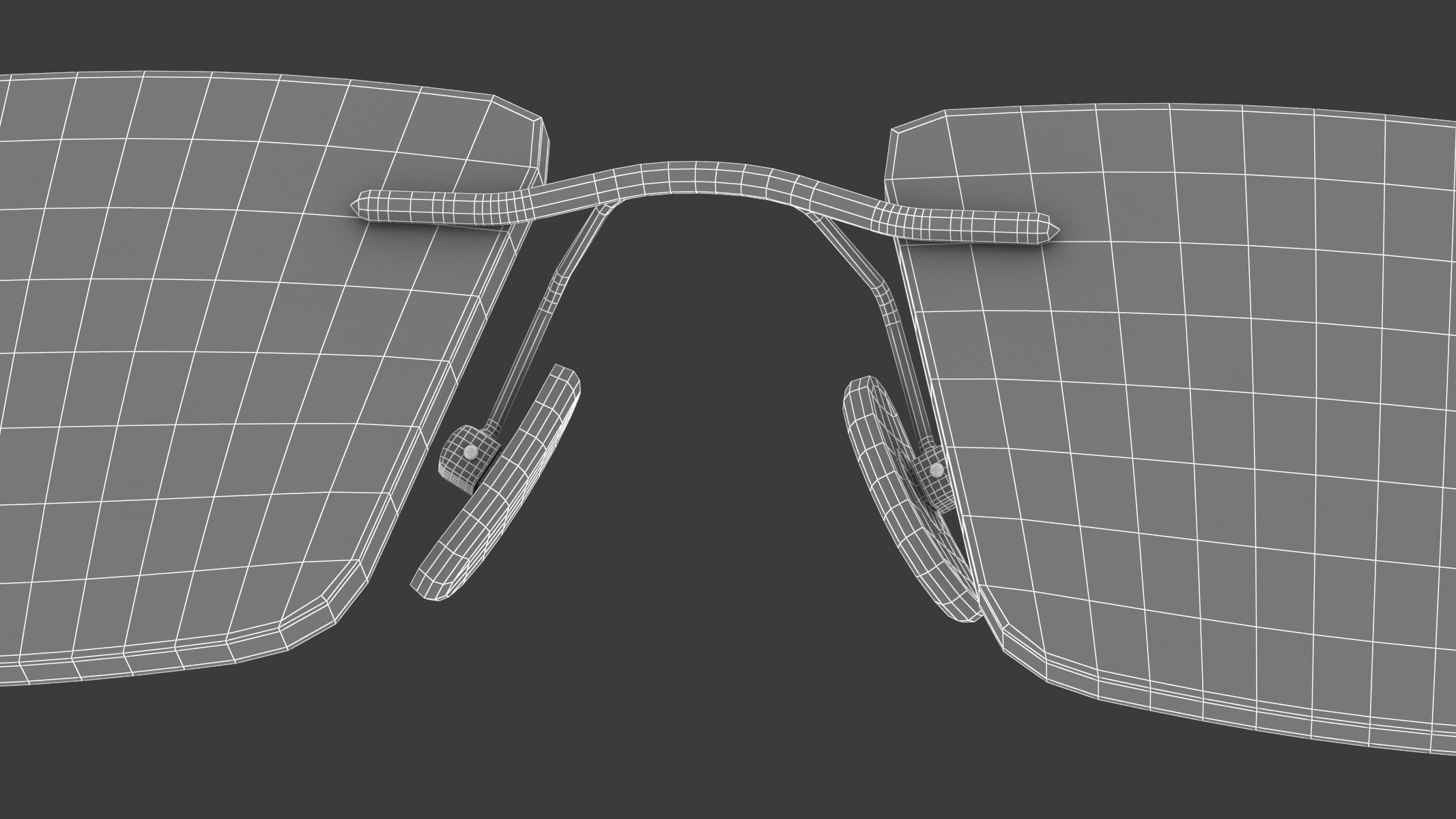 Rectangular Rimless Eyeglasses 3D model_19