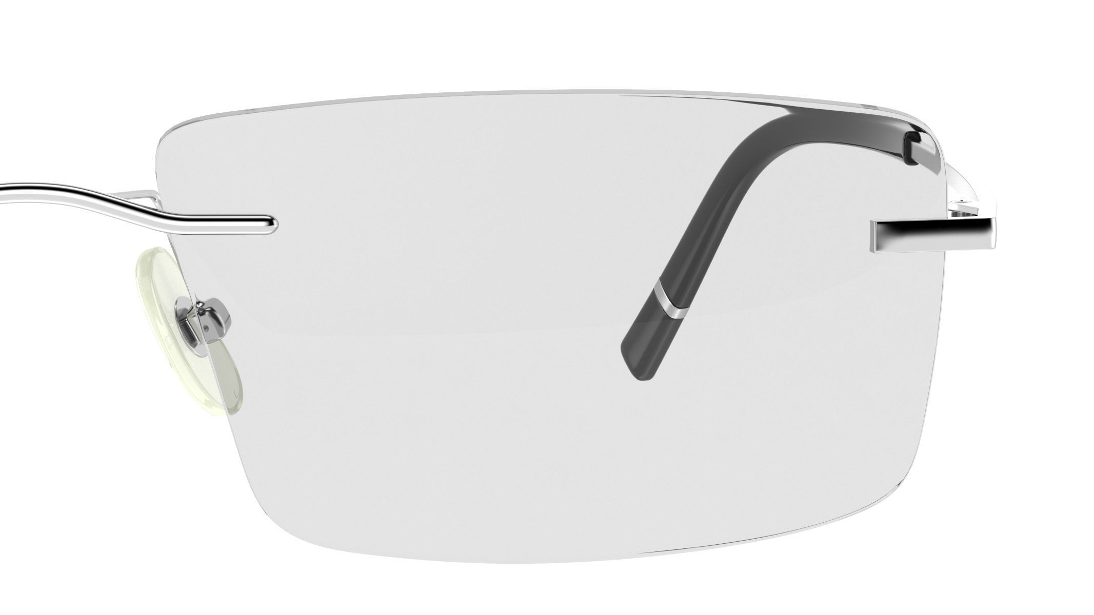 Rectangular Rimless Eyeglasses 3D model_5