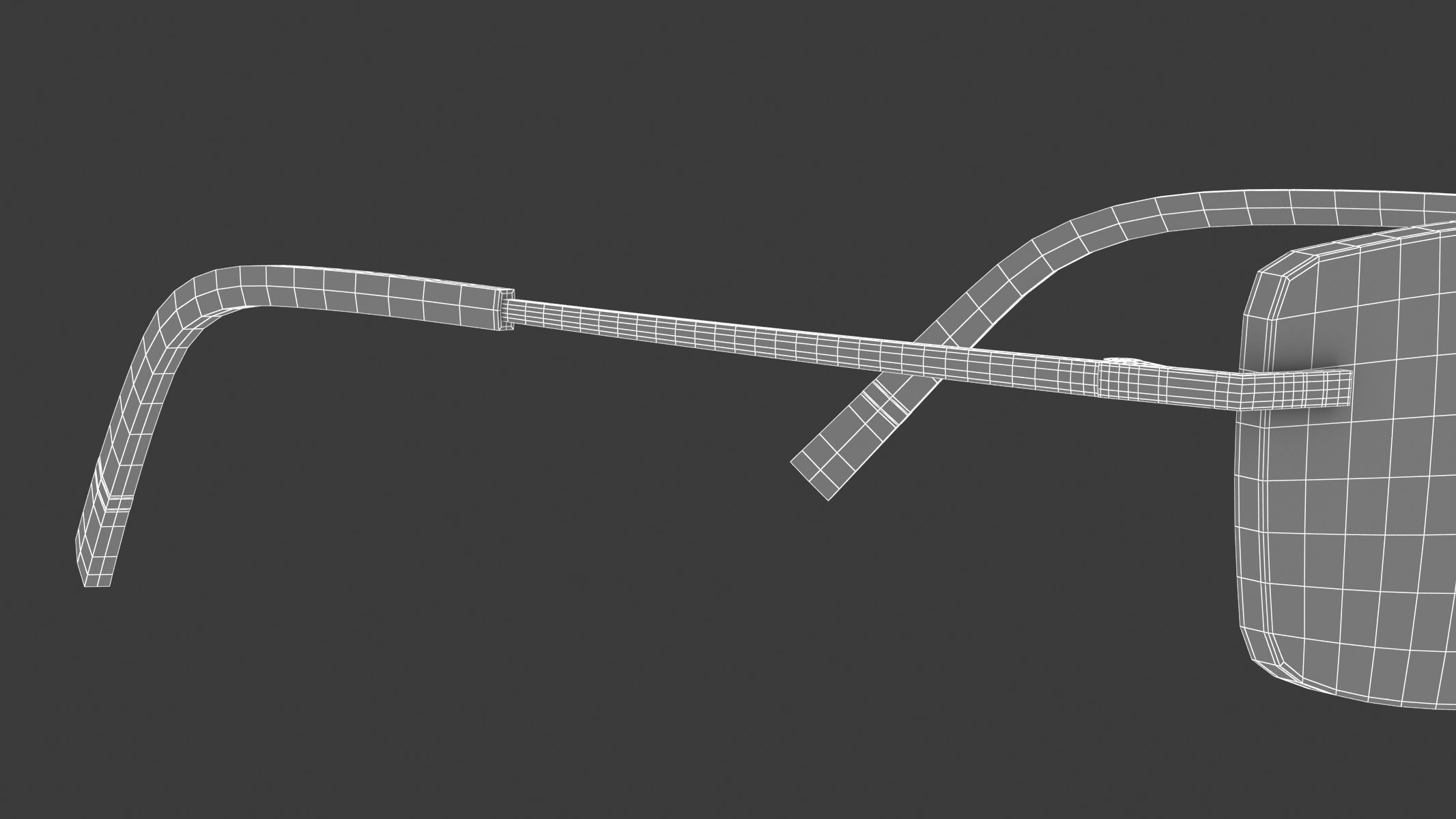 Rectangular Rimless Eyeglasses 3D model_16