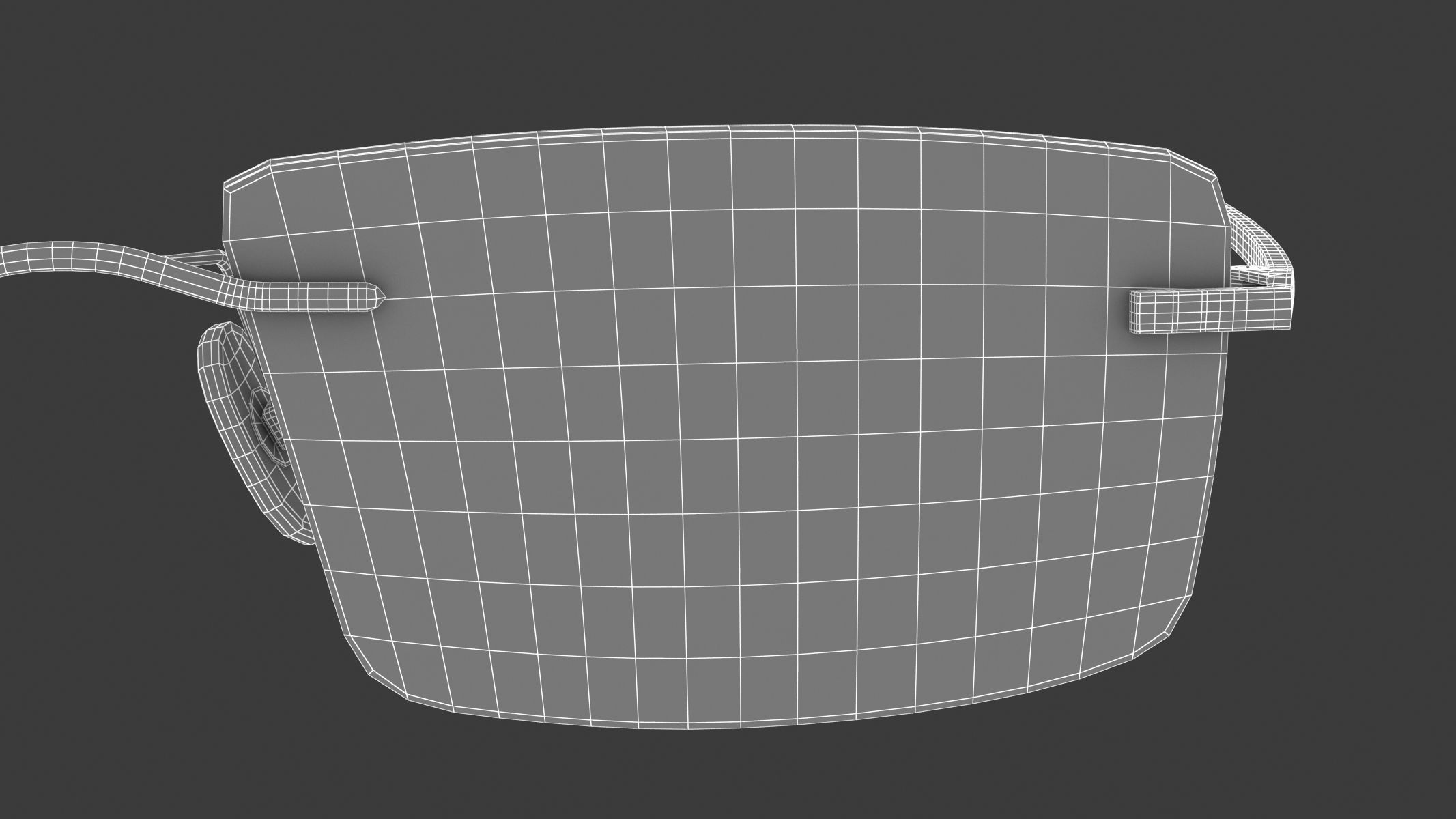 Rectangular Rimless Eyeglasses 3D model_15