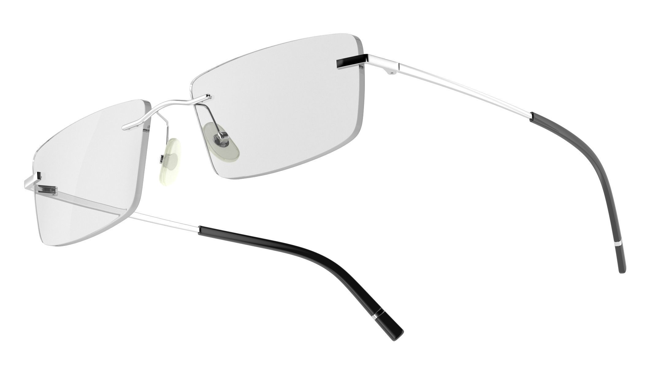 Rectangular Rimless Eyeglasses 3D model_4