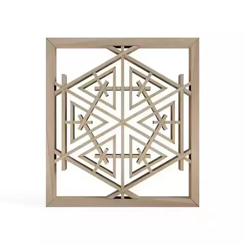 komachitsunokikko wooden frame with geometric design 3D print model