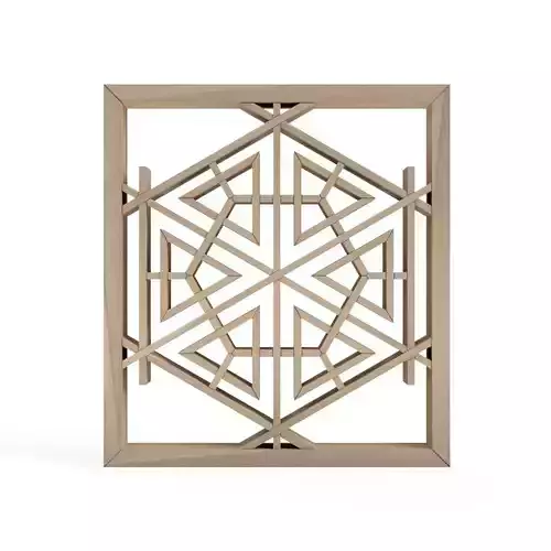 Komachikikko wooden frame with ornamental design 3D print model