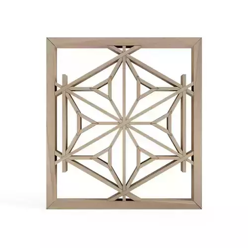 Kikyoasanoha wooden frame with intricate design 3D print model