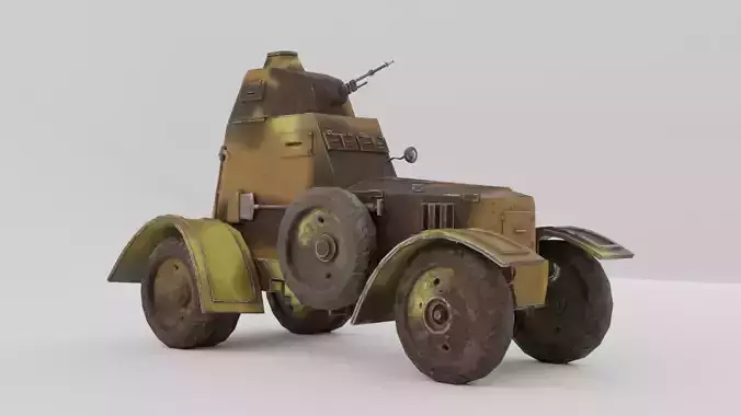WZ34 Armored Car PBR Game Ready VR AR low-poly 3d model