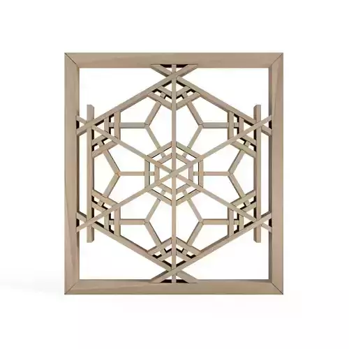 Futaesakurakikko wooden frame with intricate design 3D print model