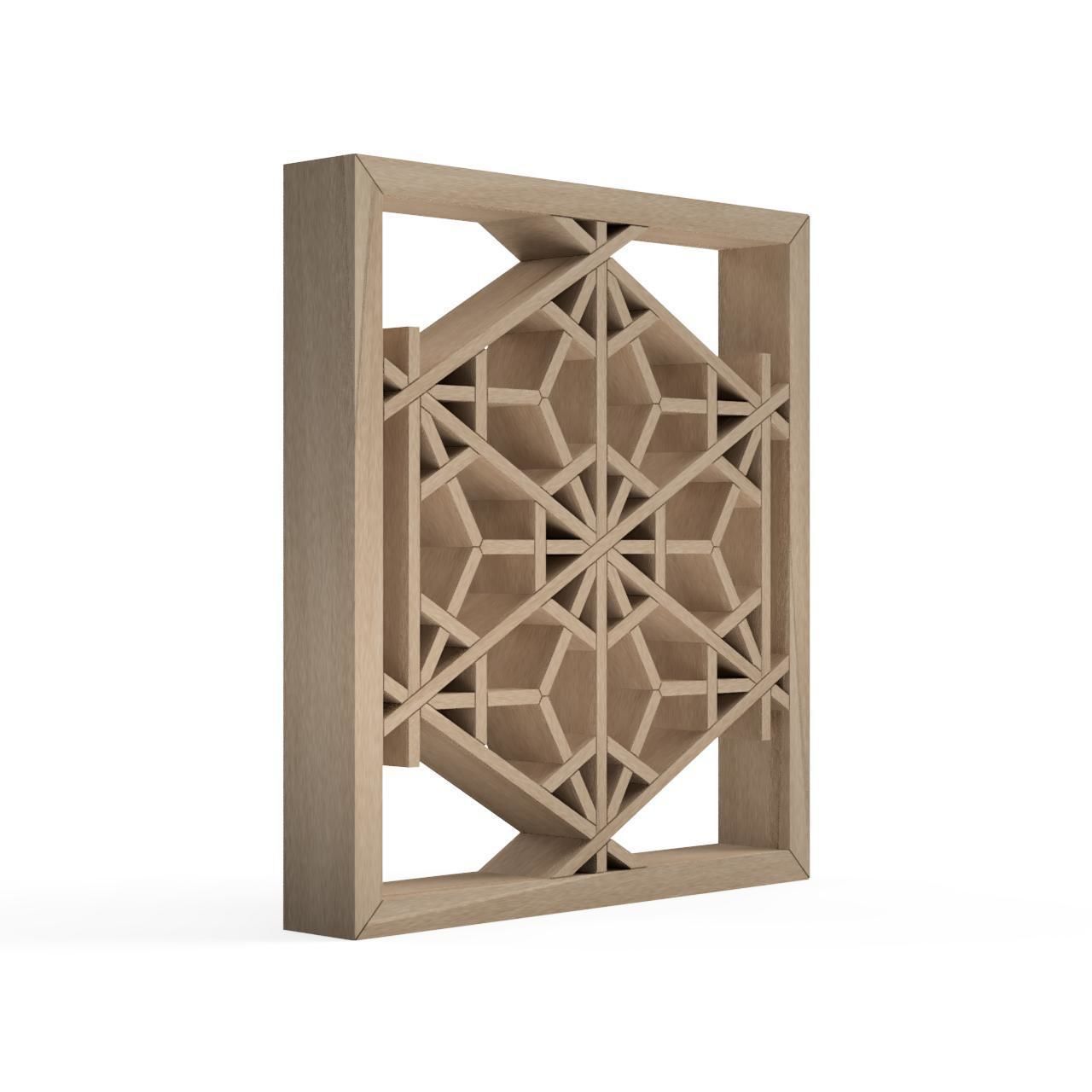 Sakurakikko wooden frame with intricate design 3D print model_2