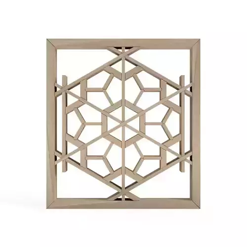 Sakura geometric design on wooden frame 3D print model