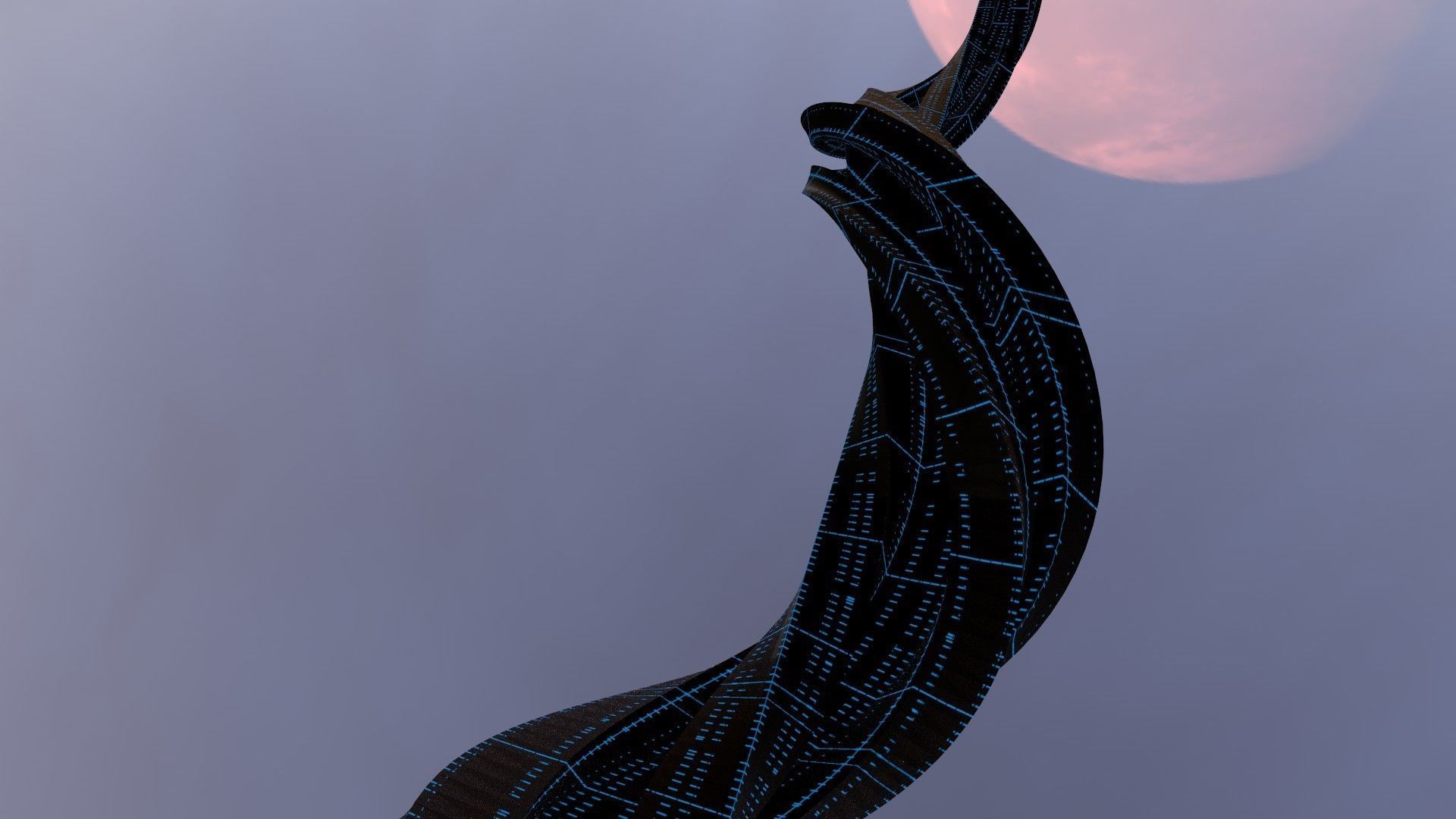 Sci Fi Tower 3 3D model_4