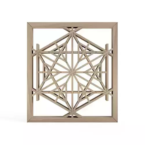 Yaekikyokikko wooden frame with geometric design 3D print model