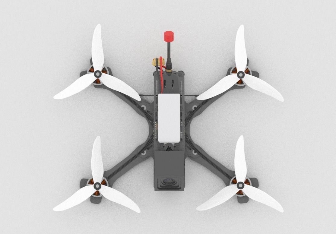 Freestyle FPV Drone - 3D Model Game Ready Low-poly 3D model_3