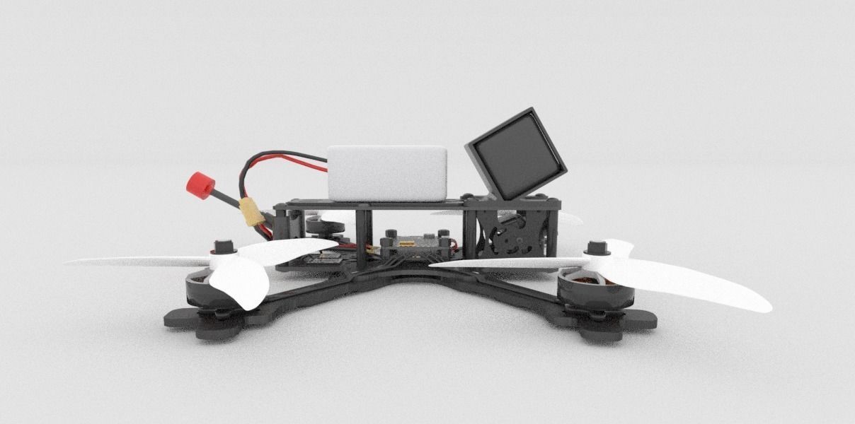 Freestyle FPV Drone - 3D Model Game Ready Low-poly 3D model_1