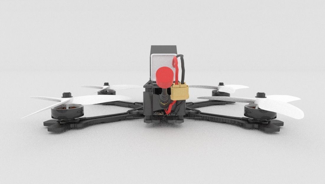 Freestyle FPV Drone - 3D Model Game Ready Low-poly 3D model_2