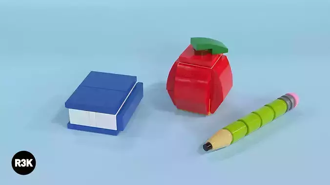 LEGO Brick Apple Pencil and Book Minibuild