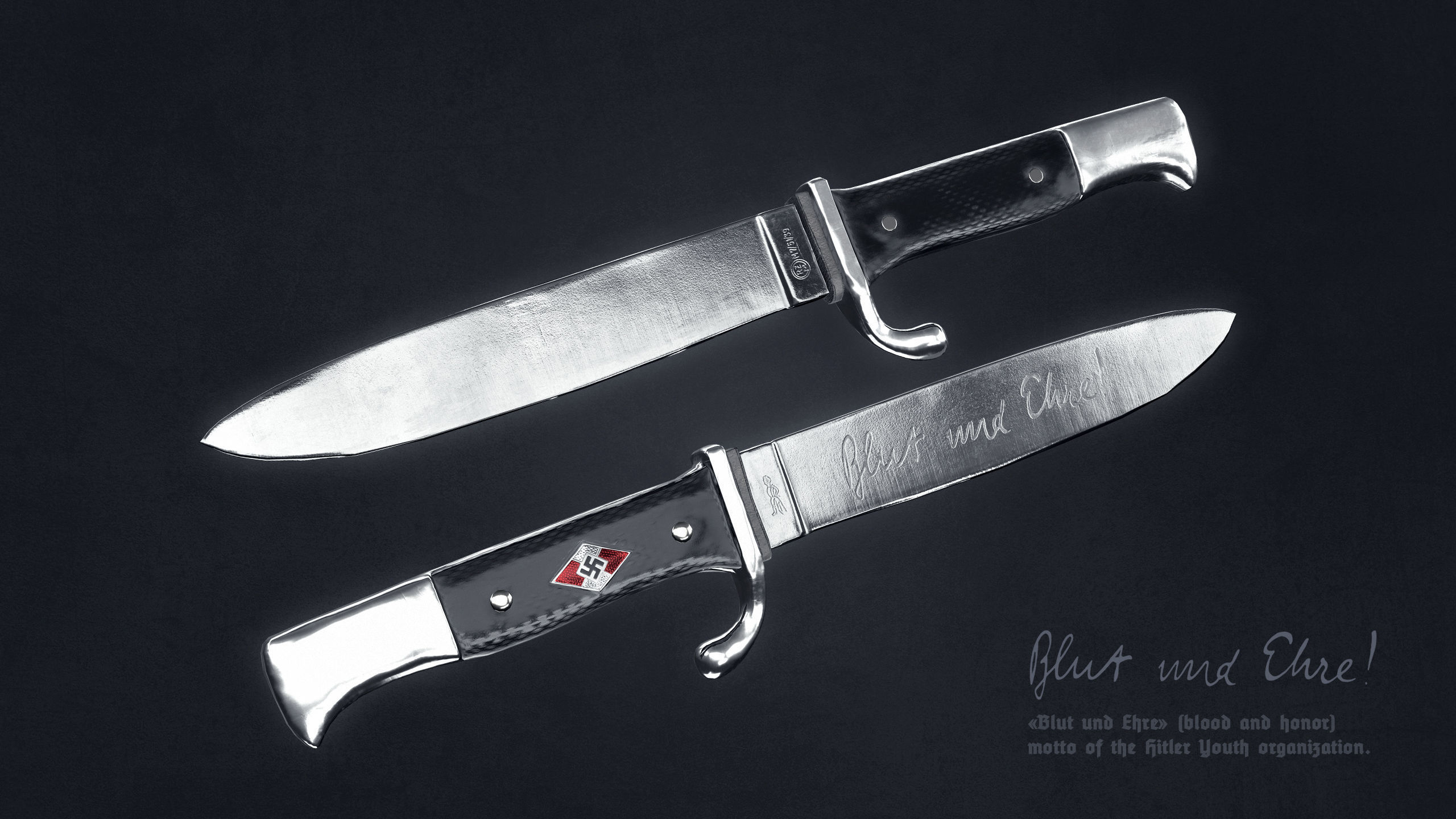 WW2 German Hitler Youth Knife Free low-poly 3D model_9