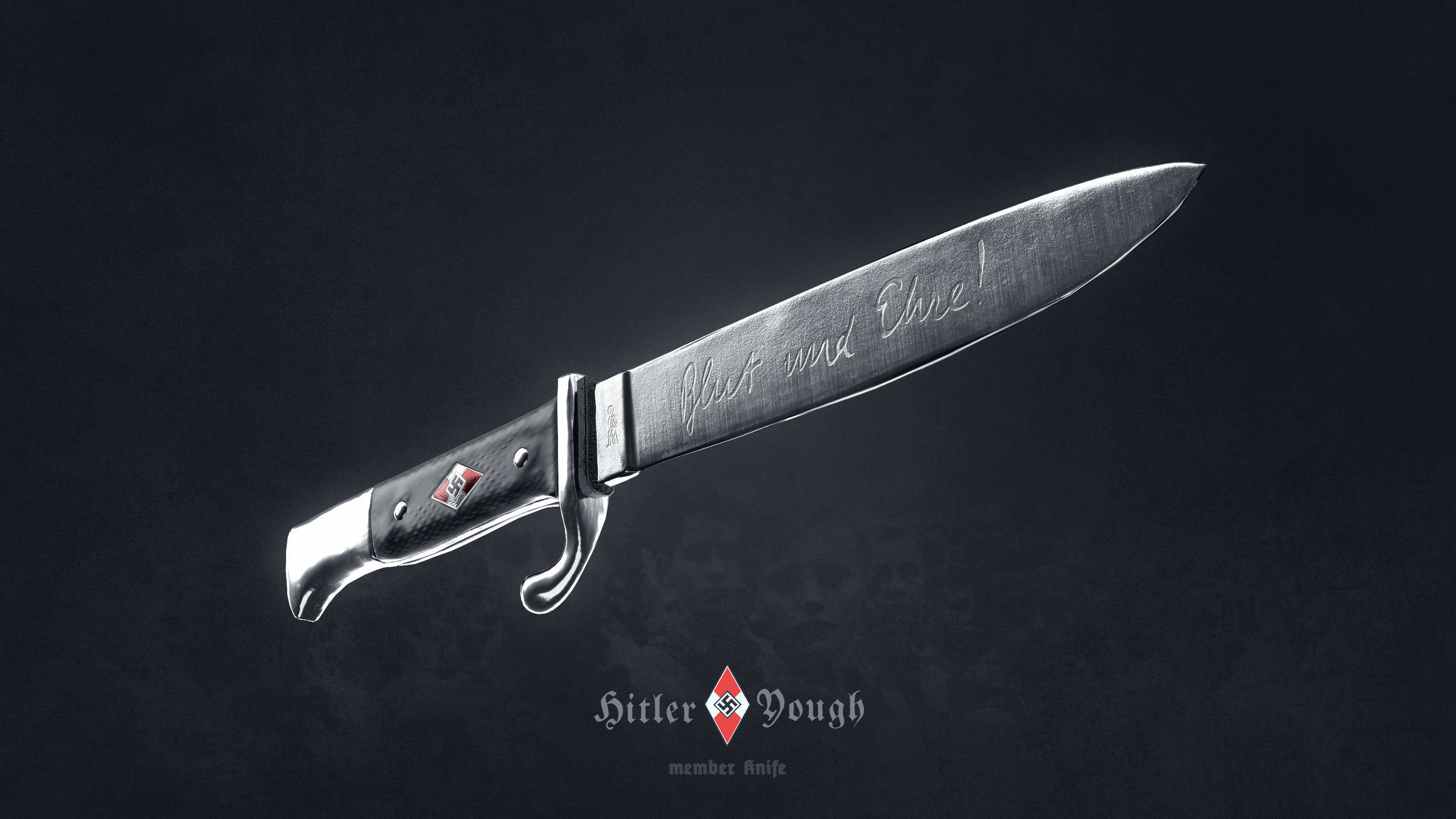 WW2 German Hitler Youth Knife Free low-poly 3D model_2