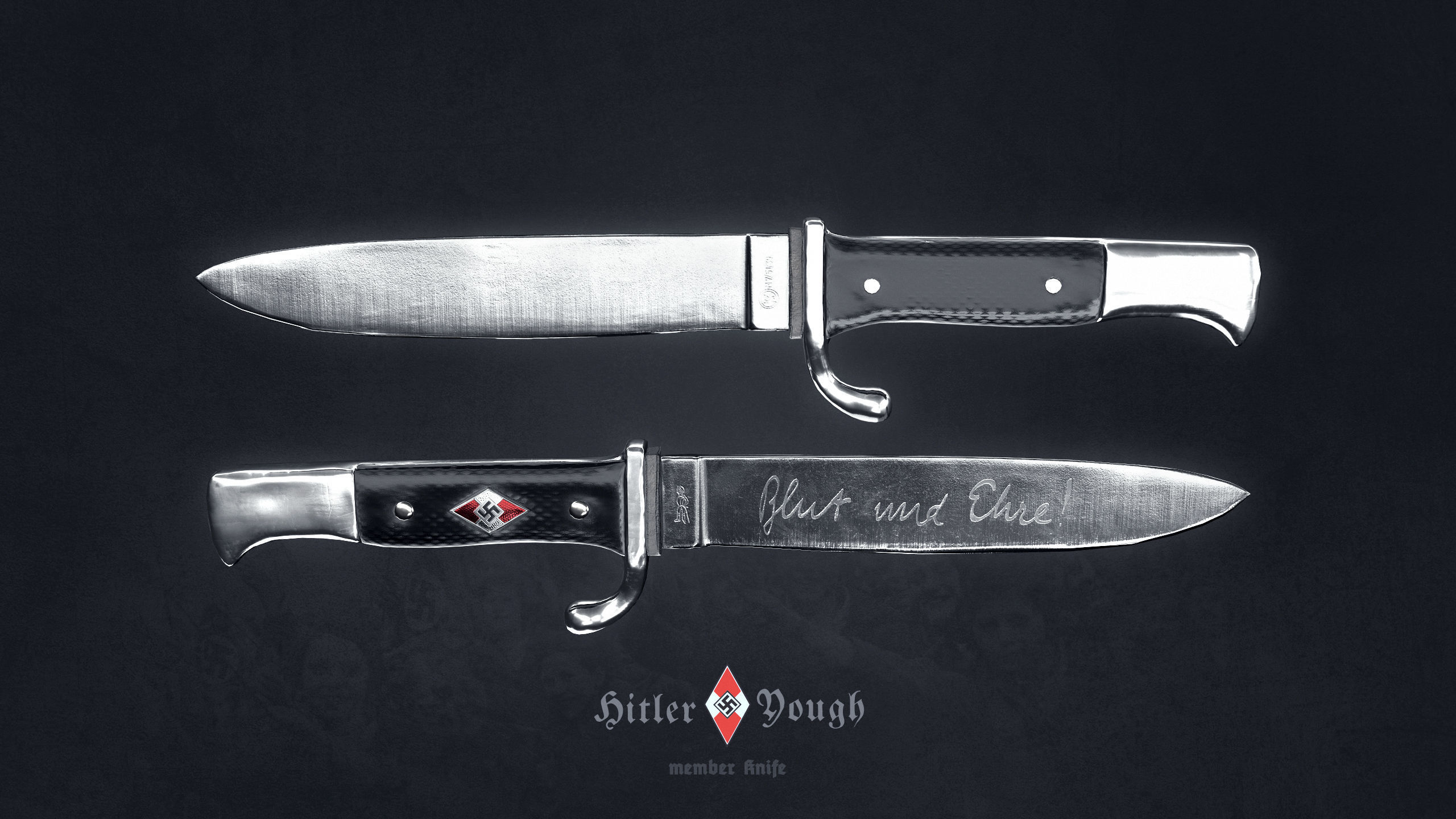 WW2 German Hitler Youth Knife Free low-poly 3D model_3