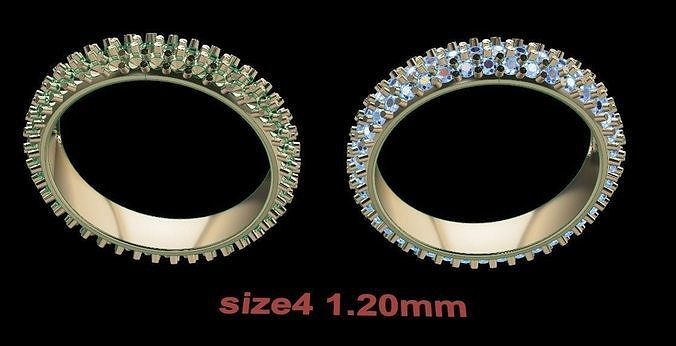 Dainty Cluster Diamond Infinity Band Size4 3D print model