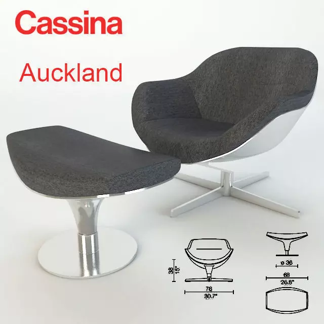 Auckland Armchair 3D model_0