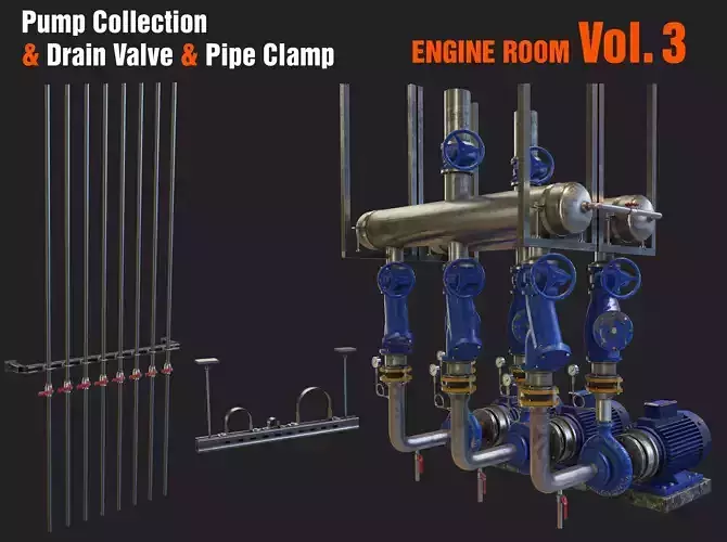 Pump Collection and Drain Valve and Pipe Clamp