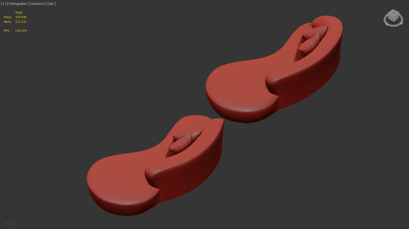 Shorty Sofa by Vladimir Kagan 3D model_14