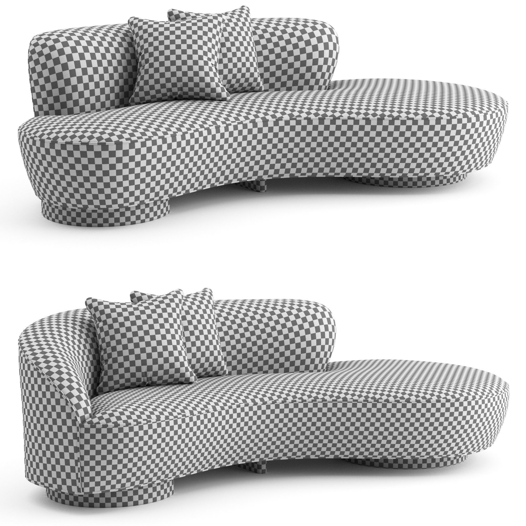Shorty Sofa by Vladimir Kagan 3D model_9