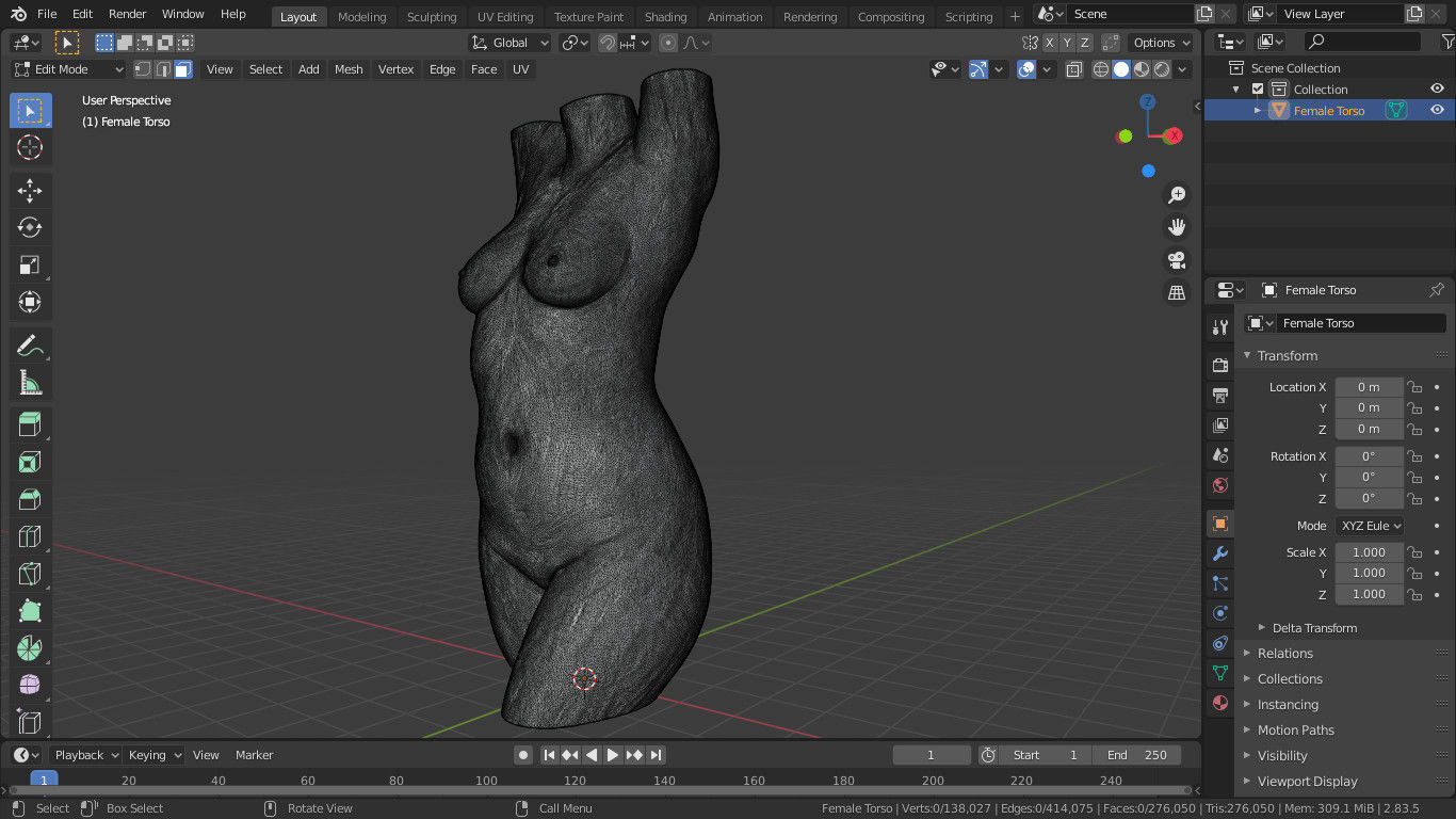 Female Torso 3D print model_16