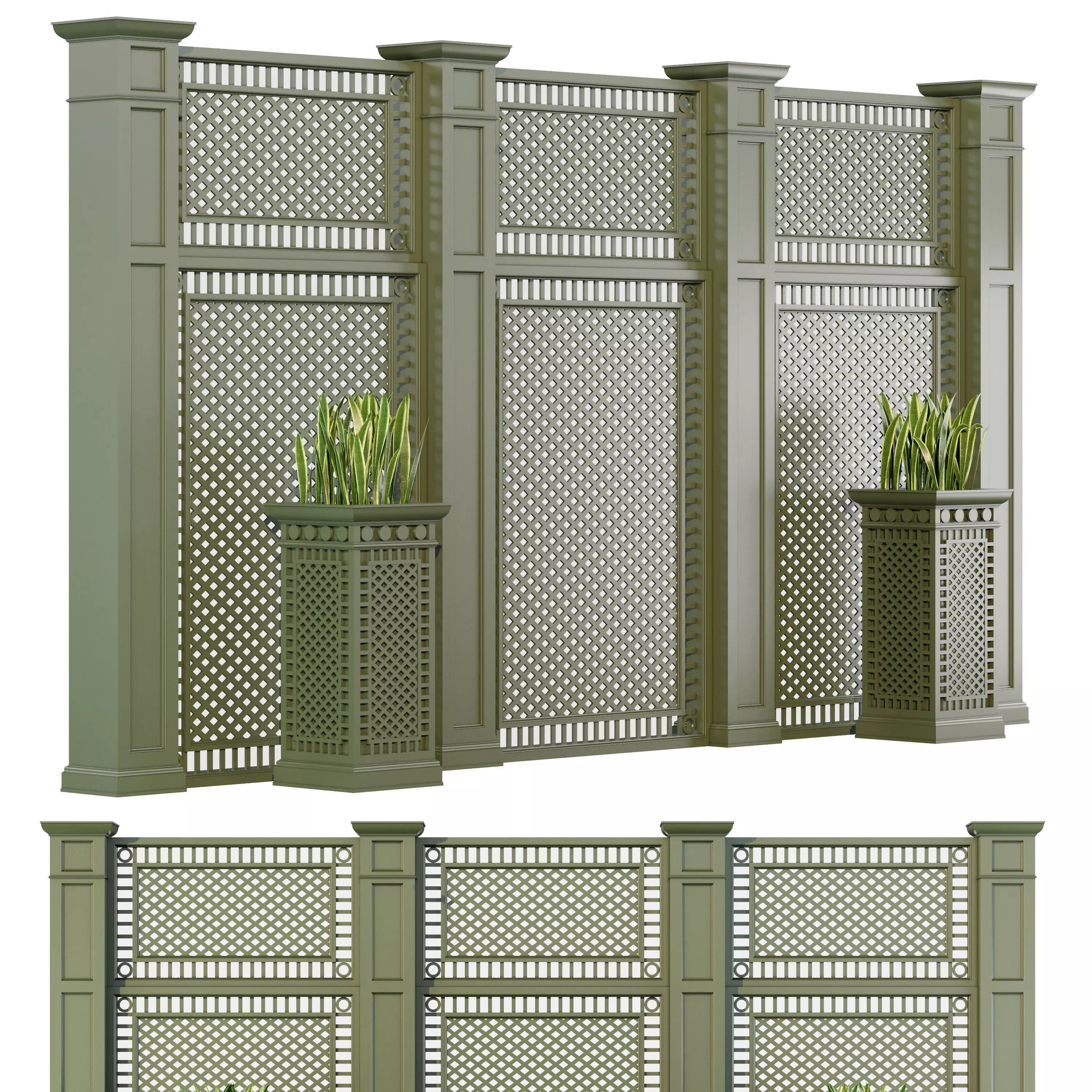 Decorative fence 2 3D model_0