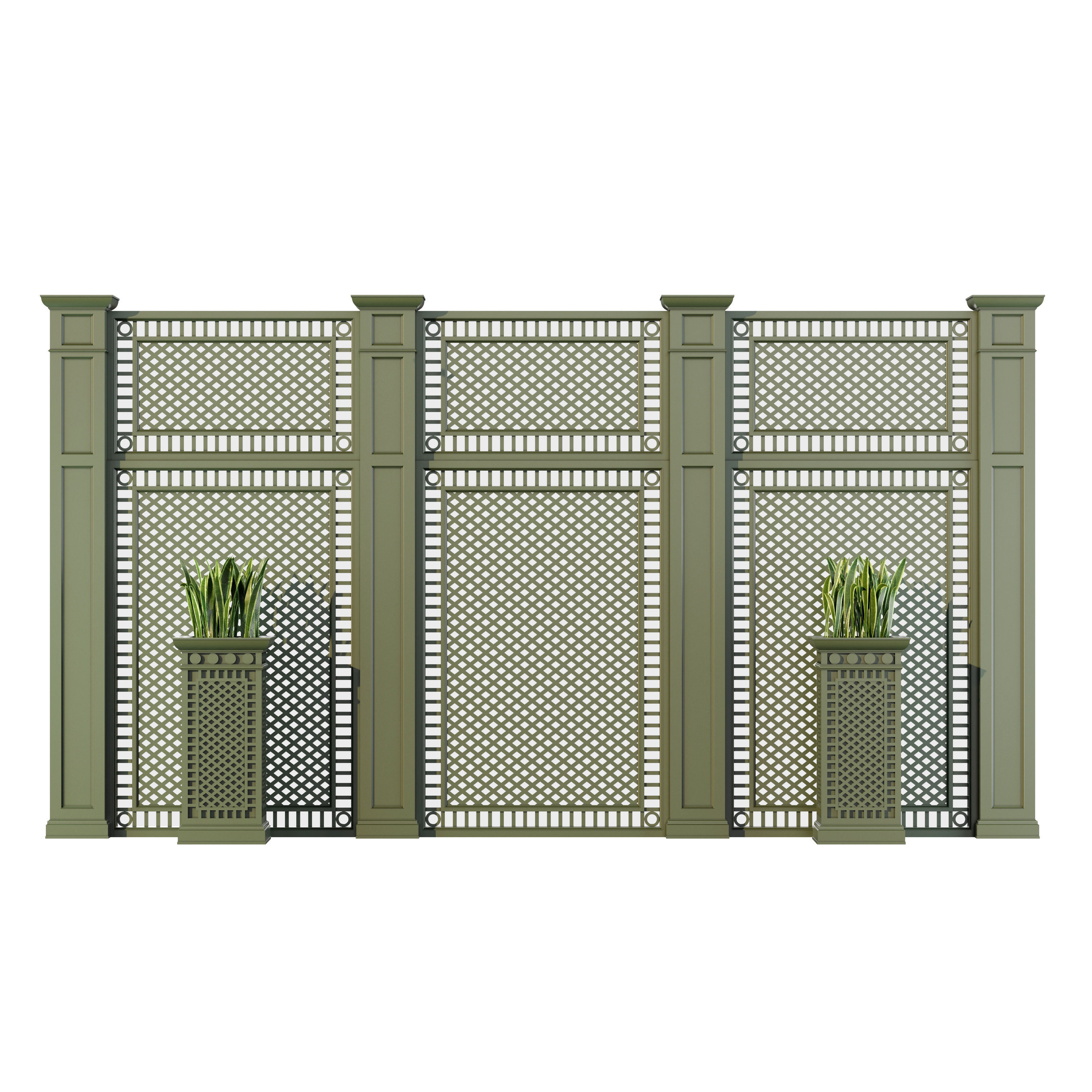 Decorative fence 2 3D model_1