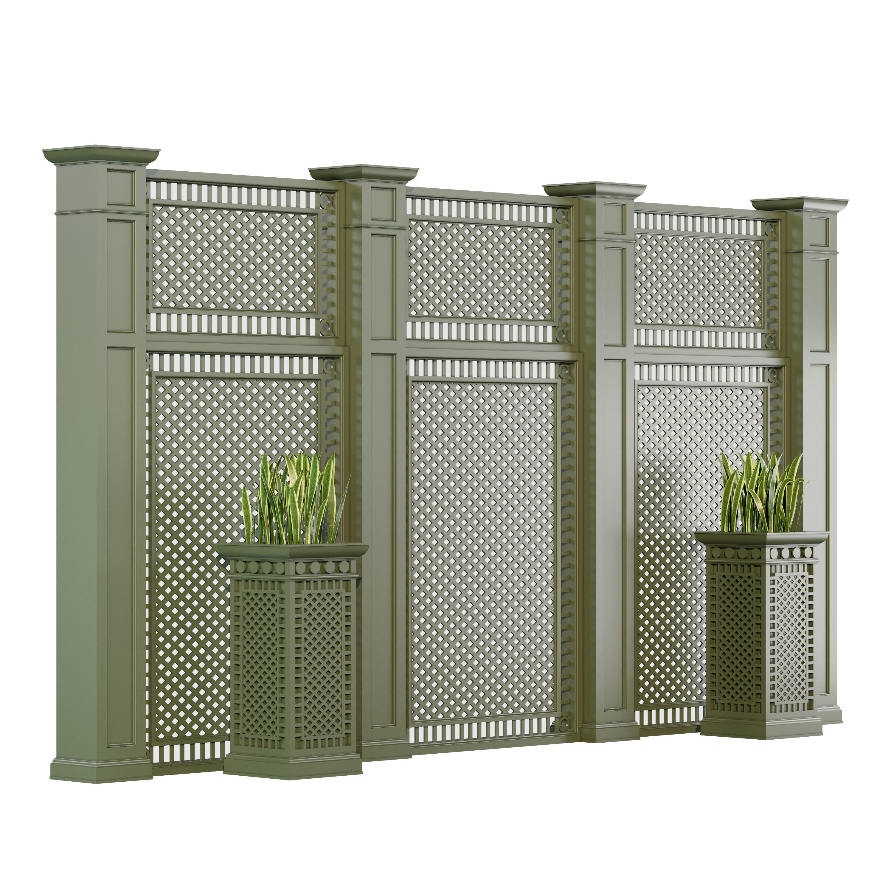 Decorative fence 2 3D model_5