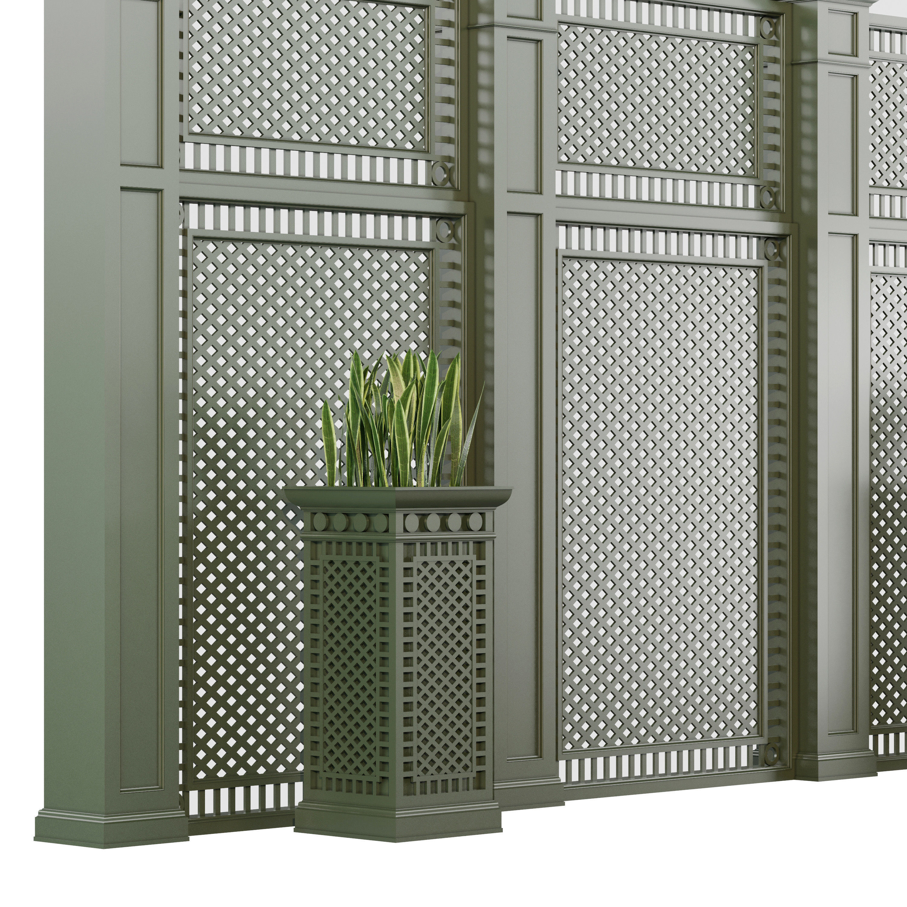 Decorative fence 2 3D model_2