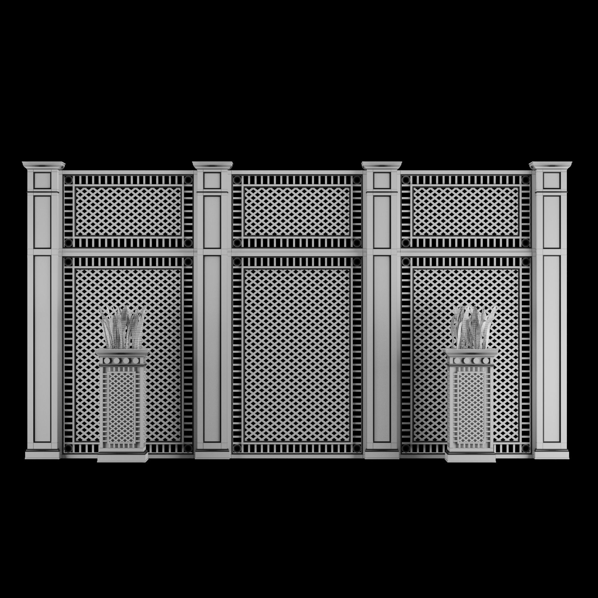 Decorative fence 2 3D model_3