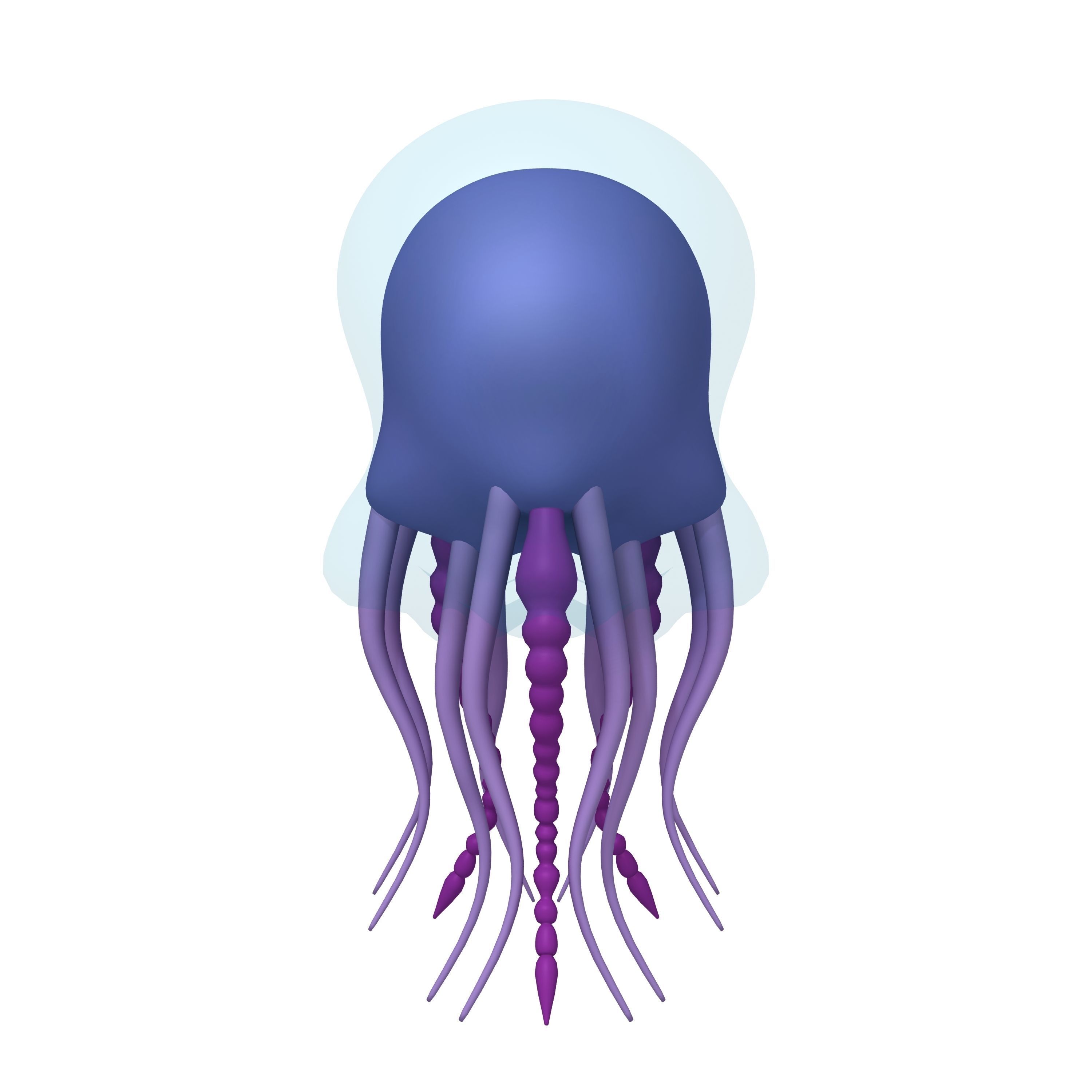 Jellyfish Cartoon 3D model_2