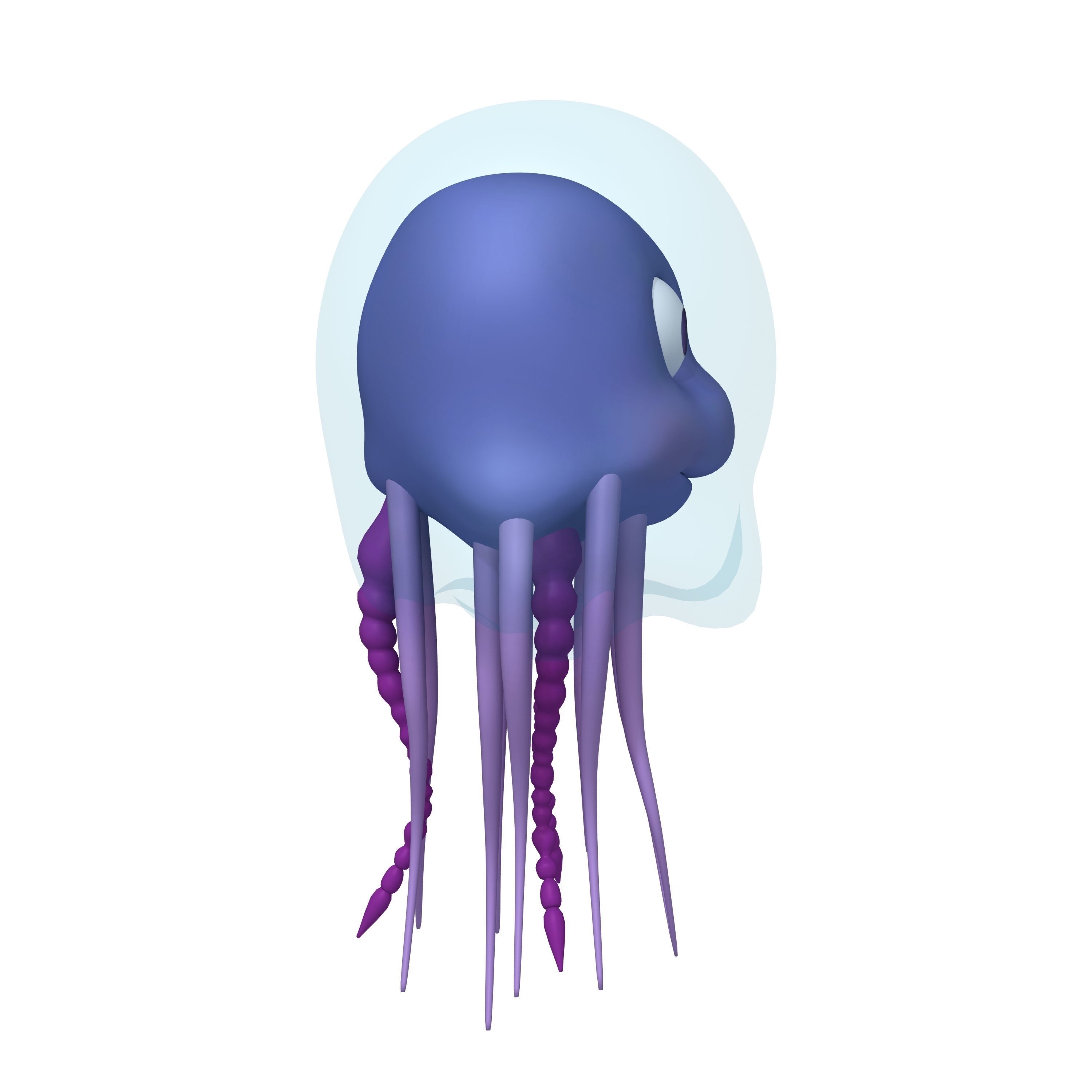Jellyfish Cartoon 3D model_1