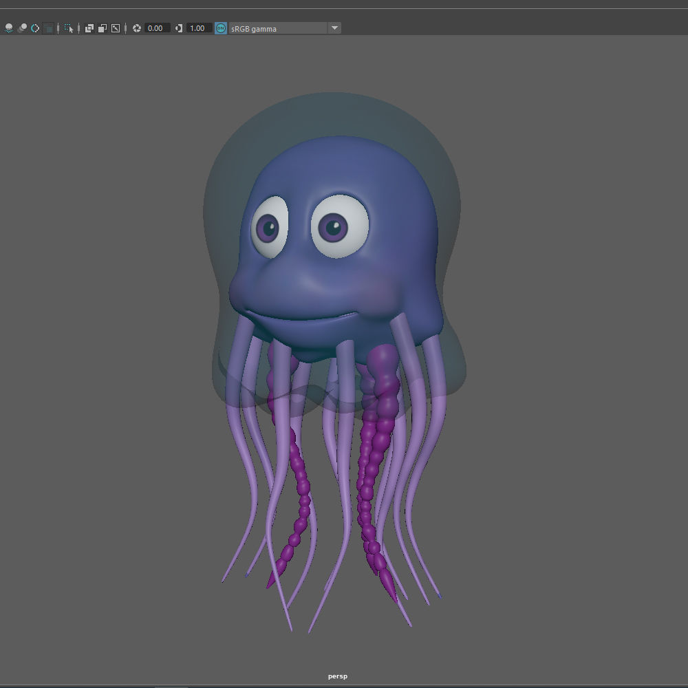 Jellyfish Cartoon 3D model_16