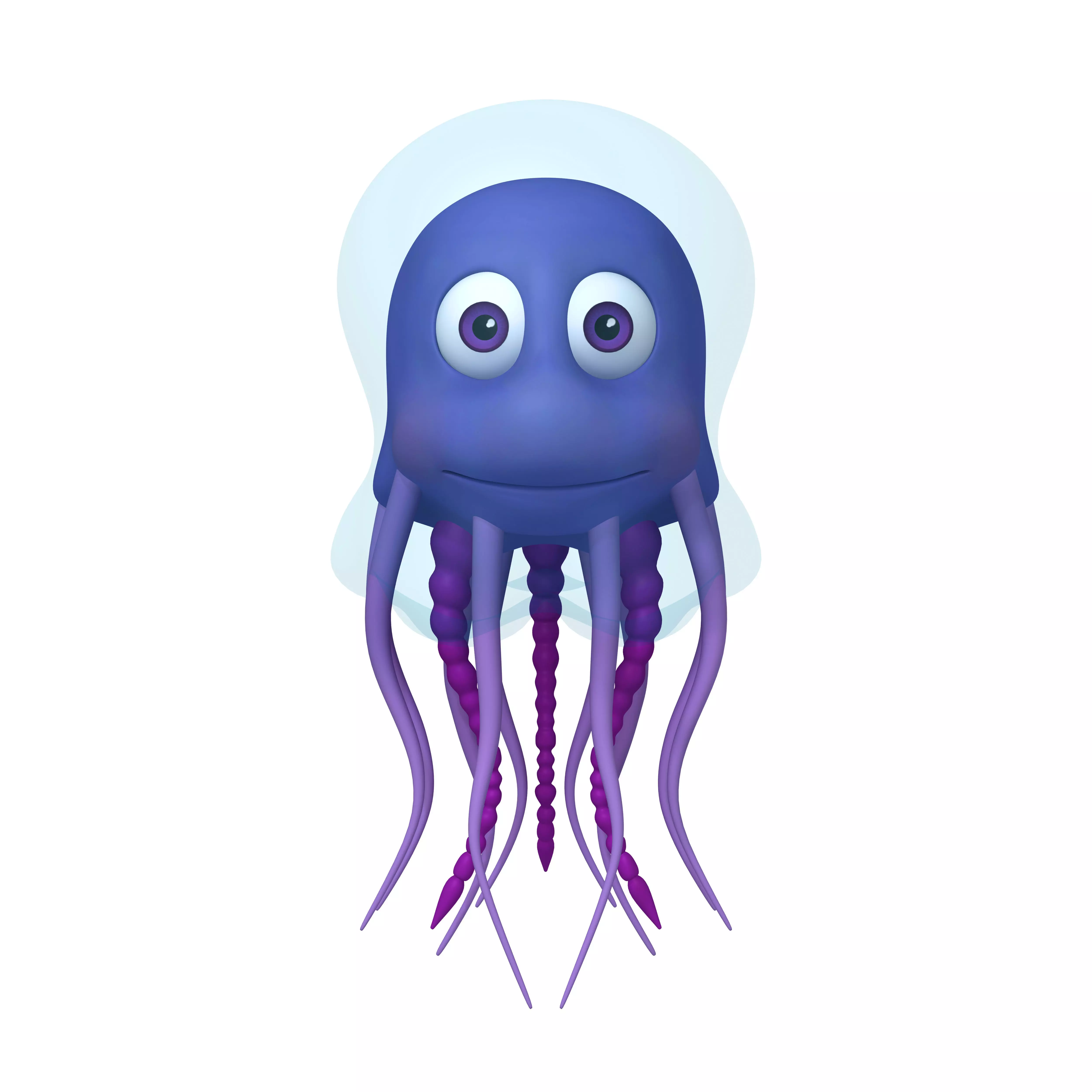 Jellyfish Cartoon 3D model_0