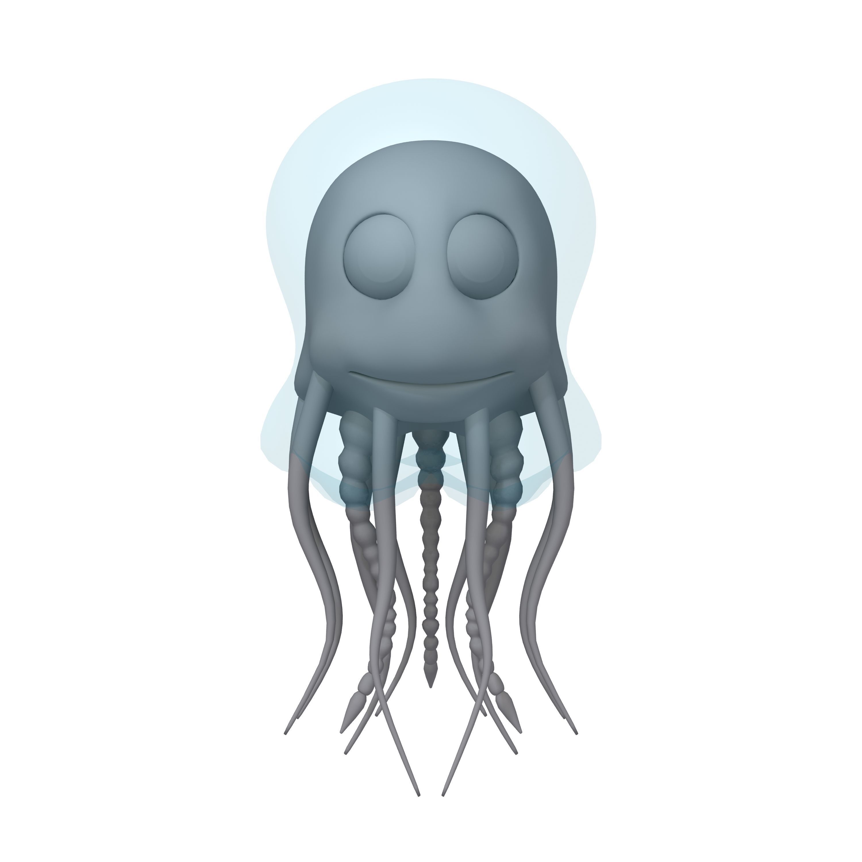 Jellyfish Cartoon 3D model_4